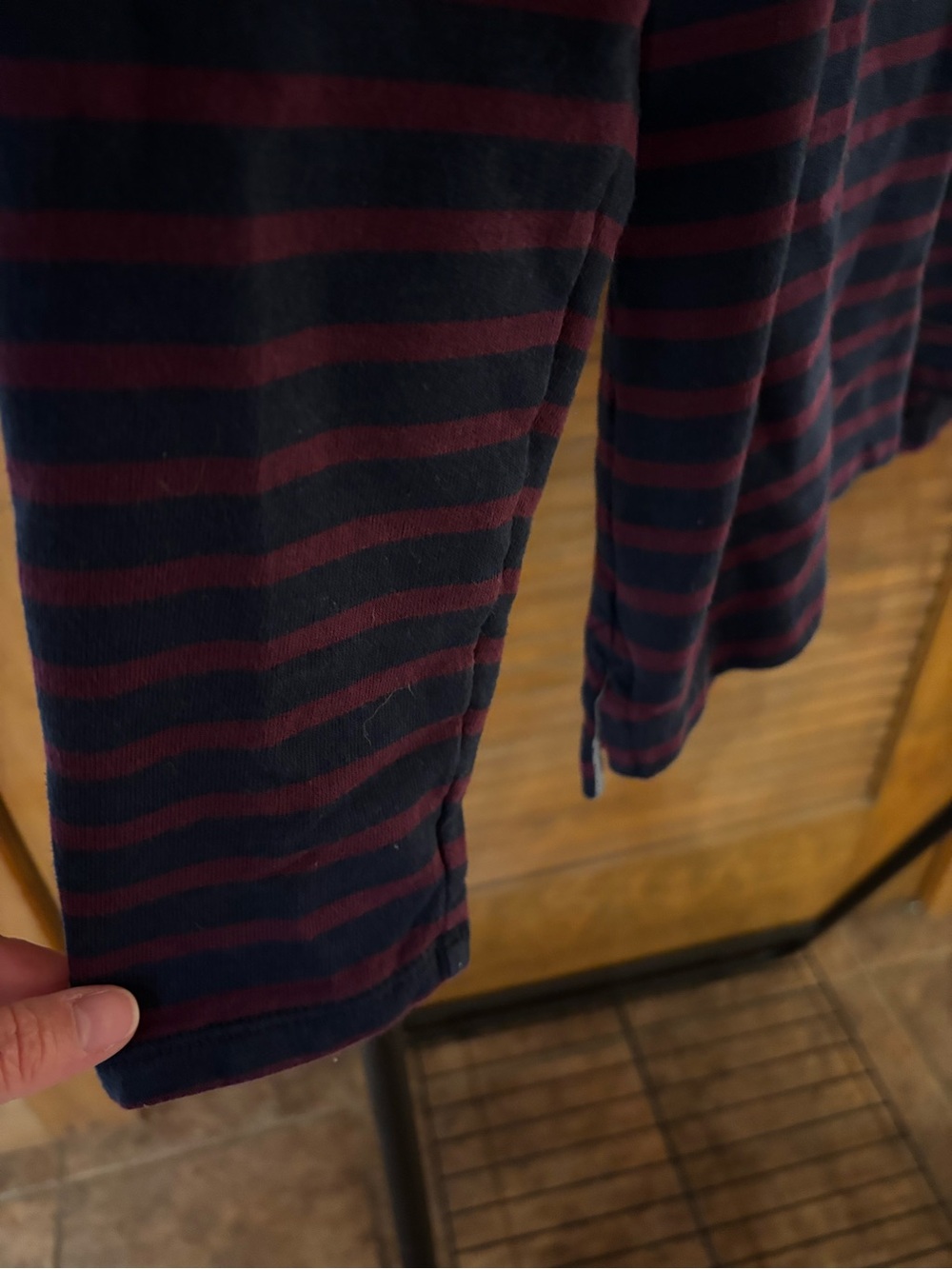 L.L.Bean Navy Rugby Shirt with Red & Yellow Stripes - Picture 4 of 5